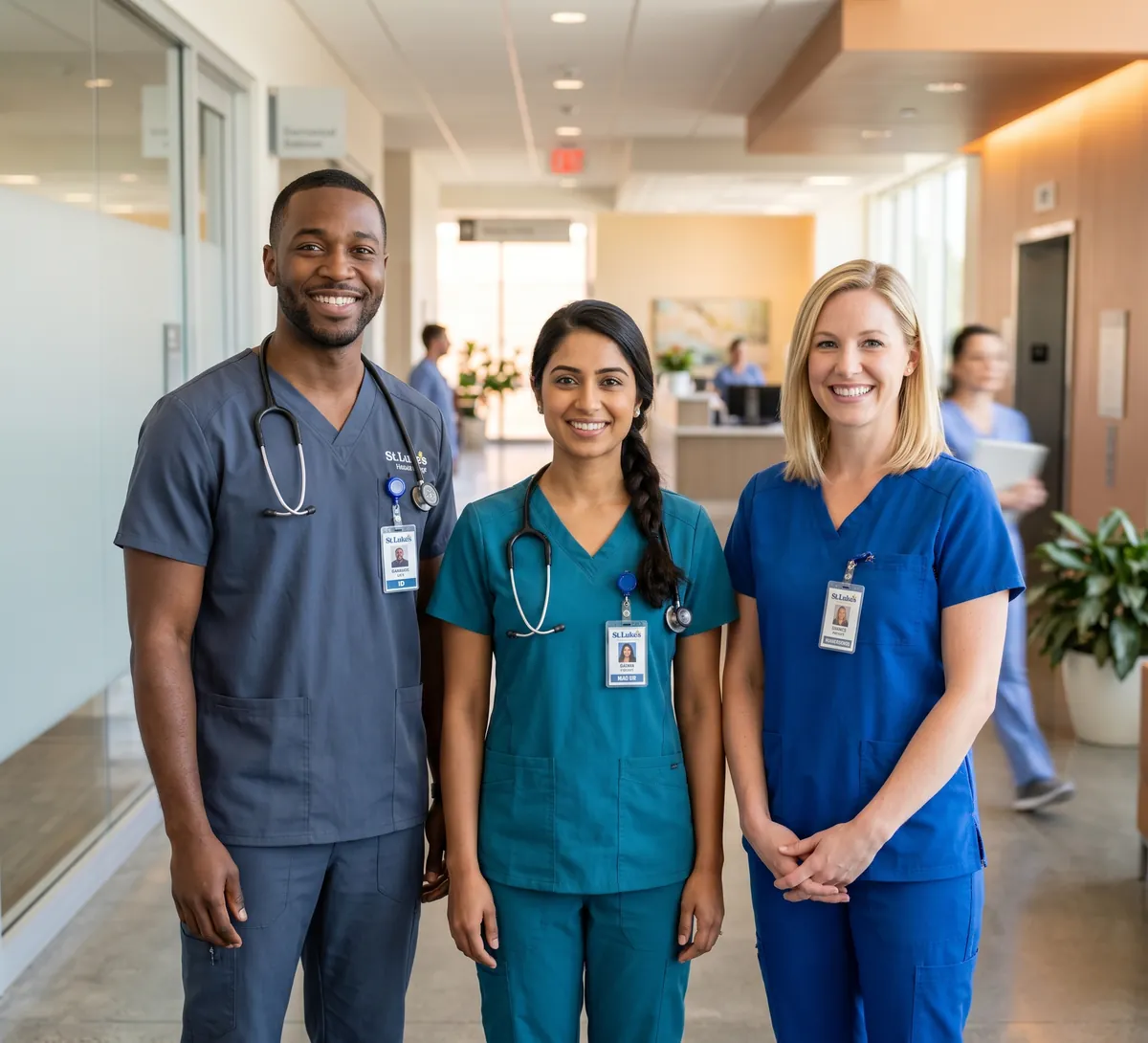 A diverse team of VitalStaff Care personal support workers smiling together